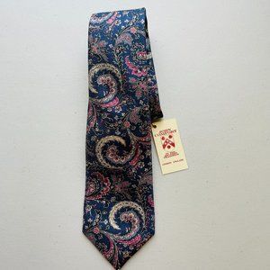 John Comfort Silk Mens Tie Paisley Floral Print NWT Made in England